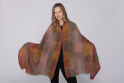 Merino Wool Shawl Multi Spiral Swirl