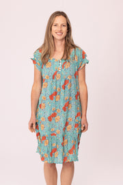 Maya Pocket Dress Hand Block Printed In Pure Cotton Only in Size XL Last Few