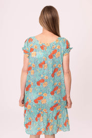 Maya Pocket Dress Hand Block Printed In Pure Cotton Only in Size XL Last Few