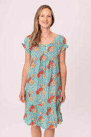 Maya Pocket Dress Hand Block Printed In Pure Cotton Only in Size XL Last Few