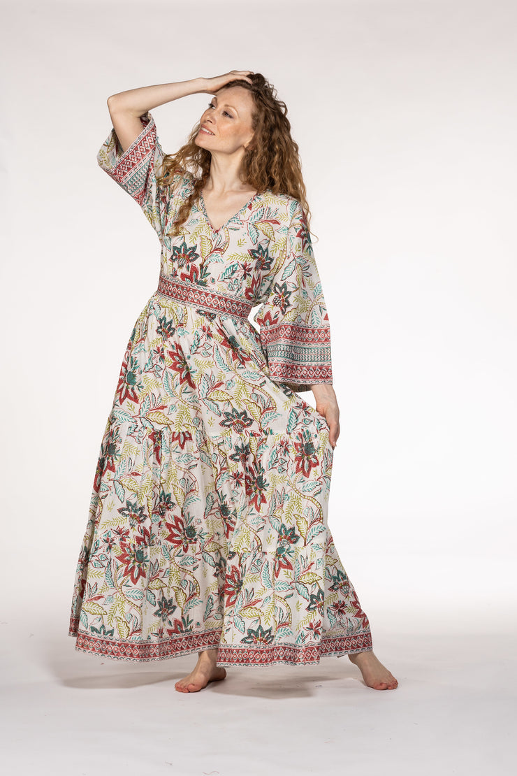 New Kumar Maxi Dress Hand Block Printed Pure Cotton SS24