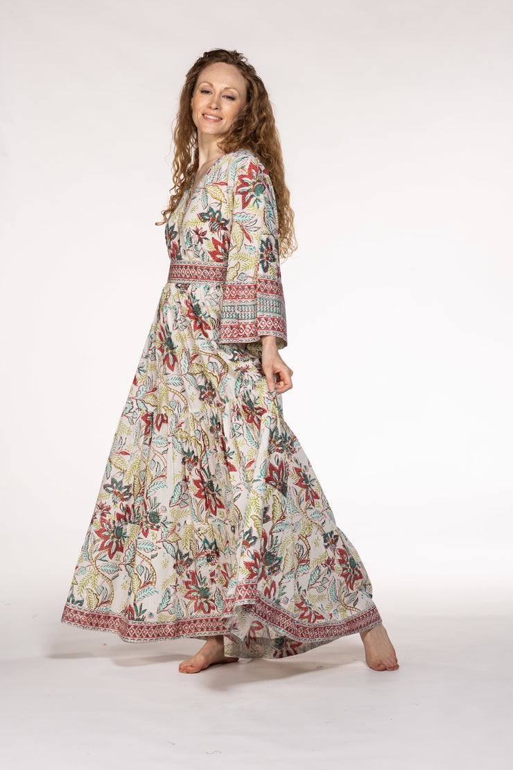 New Kumar Maxi Dress Hand Block Printed Pure Cotton SS24