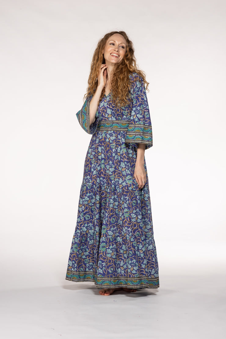 New Kumar Maxi Dress Hand Block Printed Pure Cotton SS24