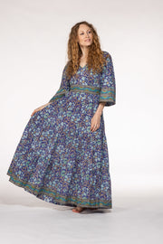 New Kumar Maxi Dress Hand Block Printed Pure Cotton SS24